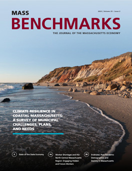 MassBenchmarks Journal cover showing a Massachusetts eroding coastline.